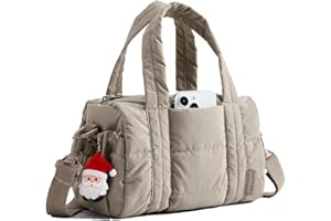 BAGSMART Reiki Mini Gym Bag for Women, Small Dance Bag, Mini Crossbody Bags for Women with Detachable Strap, 5L Shoulder Bag(9.8 * 5.9 * 5.9 inches), Sand Brown