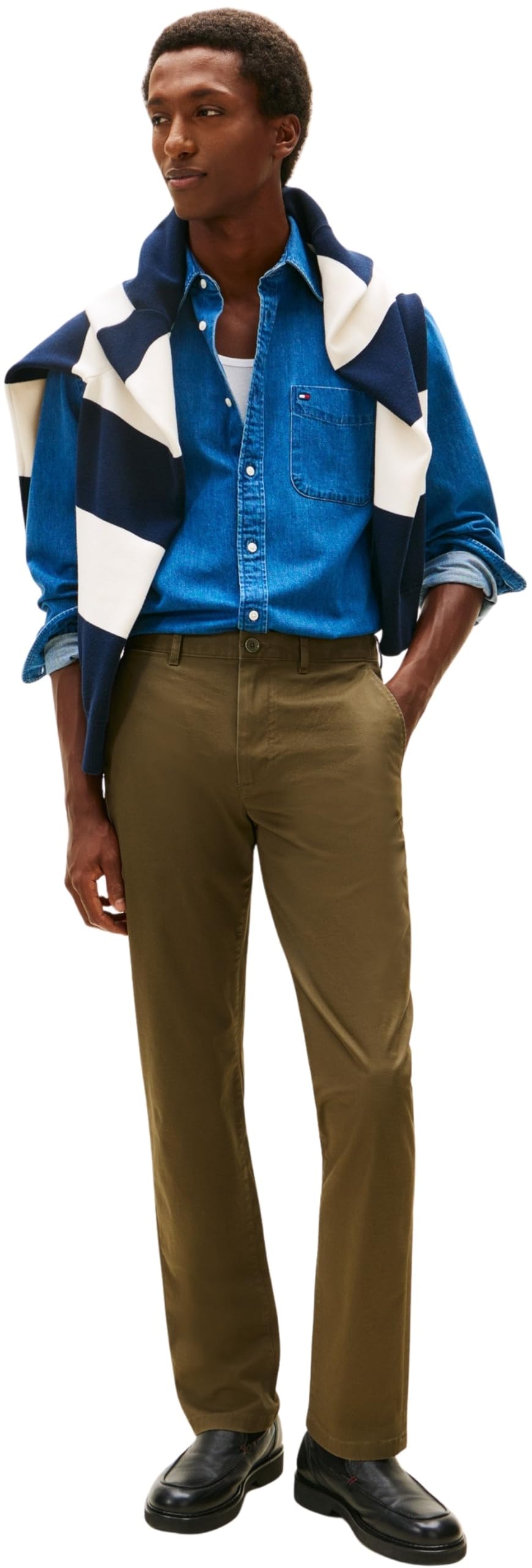 Tommy Hilfiger Herren Chino Hose Denton Essential Twill Straight Leg Fit, Grün (Army Green), 35W/36L 4