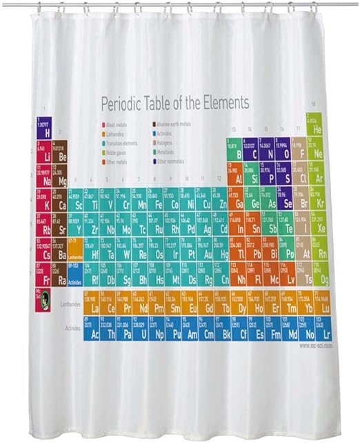 Amazon Com Mr Sci Science Factory Periodic Table Shower Curtain