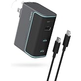 CUKTECH 100W GaN USB C Fast Charger, 3-Port Wall Charger, Compact Fast Charging Block, Foldable Power Adapter for MacBook Pro/Air, iPhone 17/16/15, Galaxy S24, Pixel, Steam Deck, with 240W Cable