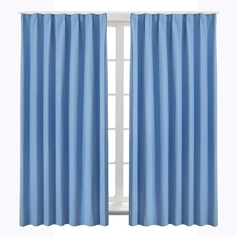 Amazon Bedsure カーテン 1級遮光 ライト ブルー 幅100cm丈135cm 青 2枚組 断熱 保温 省エネ おしゃれ 昼夜目隠し 遮光カーテン 高級感のある生地 リビングルーム カーテン オンライン通販