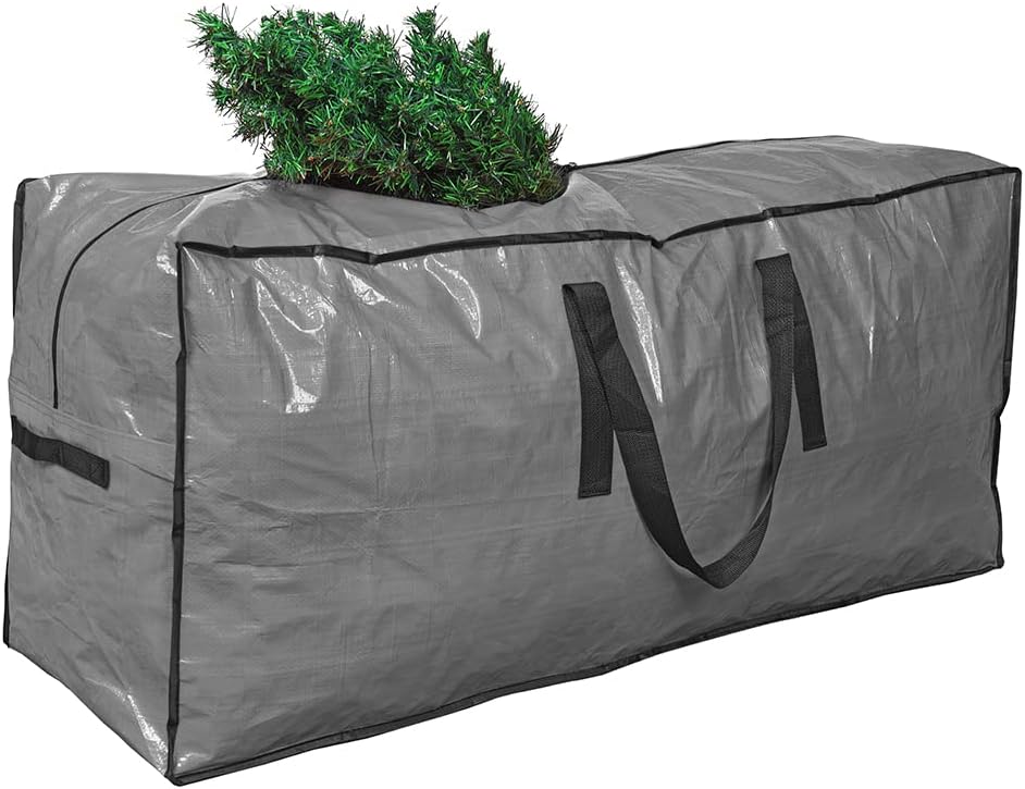 Holiday Décor Storage - Artificial Tree Storage Bag By ProPik | Perfect for Disassembled Tree | 65” X 15” X 30” Holiday Tree Storage Case | Xmas Storage Container with Handles and Sleek Zipper (9ft, Gray)