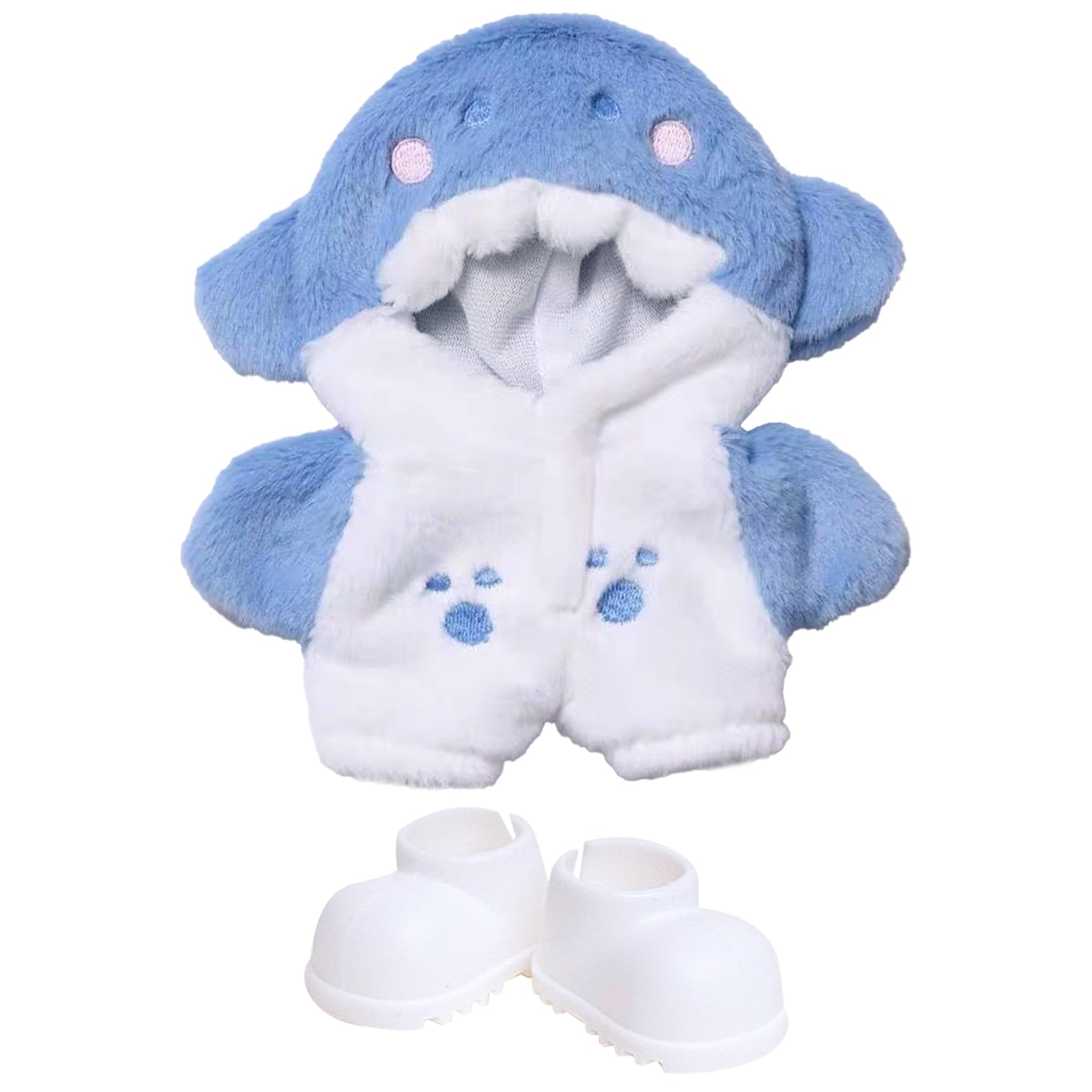 DAVBNM 2 Pcs Doll Clothes 17 cm, Cute Animal Style Clothing Soft One Piece Outfits Toy Costume Accessories Gifts for Dressup Collectors Enthusiasts (No Doll) (Blue)