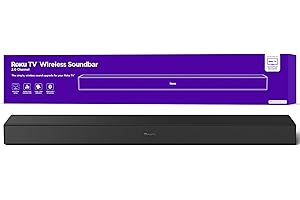 Roku TV Wireless Soundbar, Soundbar Exclusively for RokuTV with Enhanced Stereo Sound, Clear Dialogue, and Simple Wireless Setup