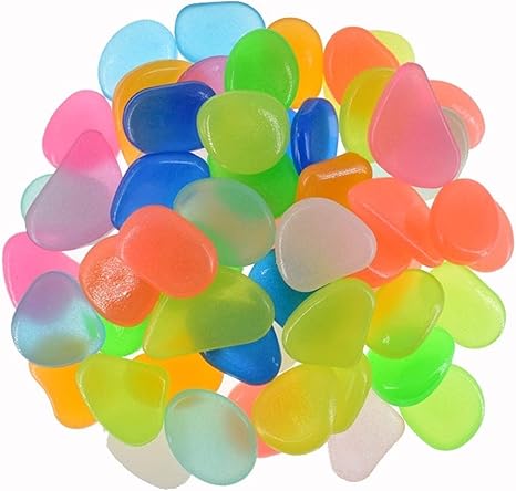 Amazon Ttci Rr 夜光石 暗黒石のデコレーションのテーブルの通路の庭の道の芝生の輝きのための0個の輝く輝く石 置物 オブジェ オンライン通販