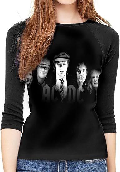 Amazon Com Acdc Print Women Baseball T Shirt 3 4 Sleeve Raglan Jerseys Blouse Tee Tops Clothing