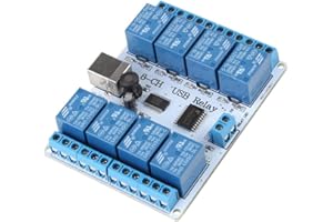 Relay Module DC 12V Type B USB 8 Channel Controlled Relay Module Board Programmable Computer Control for Automation Robotics