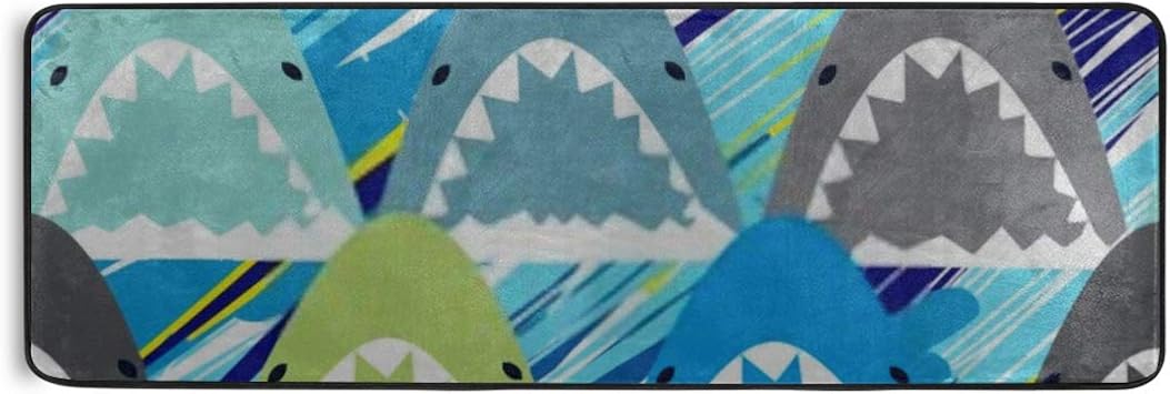 Alfombra Multicolor Abstracto Sin Costuras Tiburones Alfombra De Camino