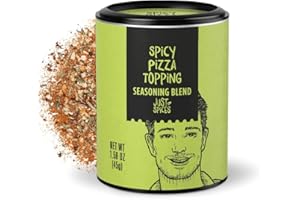 Just Spices Spicy Pizza Seasoning, 1.58 OZ I A Versatile Topping for Pizza, Focaccia & Dips I Featuring Red Peppers, Tomato & a Hint of Marjoram