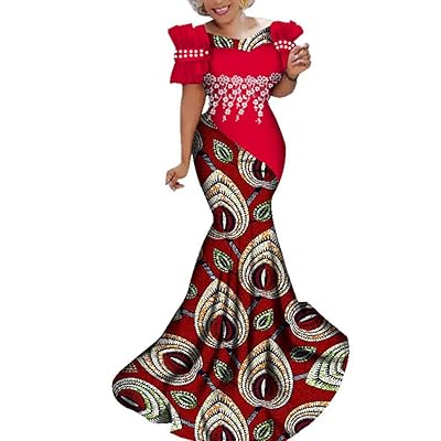 Womens Elegant Ankara Maxi Mermaid Dress Lace Uganda | Ubuy