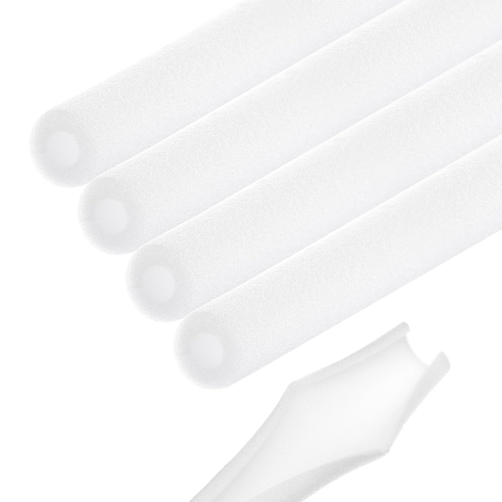 Rebower 4pcs Pipe Insulation Foam Tube 10x20mm 3ft Heat Preservation Foam Pipes [for Copper Water Pipe Freeze Protection] - White