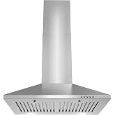COSMO COS-6324EWH 24 in. Nebula Collection 220 CFM Ducted Wall Mount Range Hood, Button Controls, LED Lights, Stainless Steel