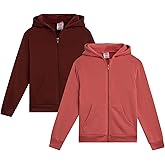 Real Love Girls Sweatshirt - 2 Pack Soft Fleece Girls Zip Up Hoodie Sweatshirt - Casual Athletic Tops (Sizes 7-16)
