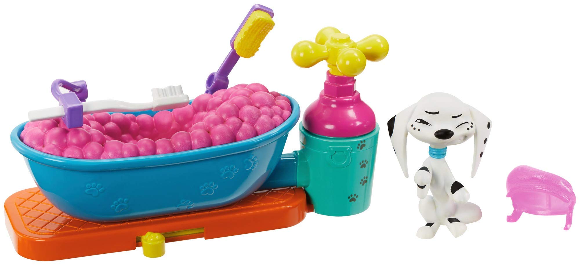 Disney 101 Dalmatian Street, Brush and Bubble Playset (7.5-In) with Dolly Dog Figure (3-In)