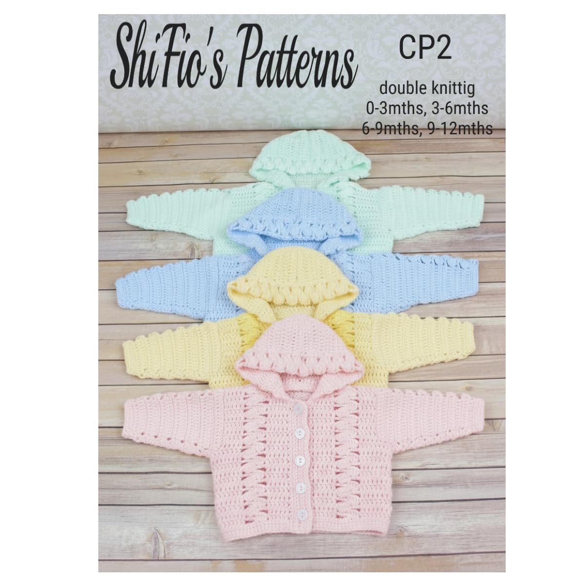 Crochet Pattern for Baby Jacket, Crochet Baby Pattern, Double Knitting, DK, 4 Sizes, 0 to 3mths, 3 to 6mths, 6 to 9mths, 9 to 12mths, UK Terminology, CP2