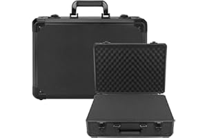 Moubruk Matel Hard Case with Foam, 16" x12" x 6" Storage for camera,cameragear,tools,protective equipment/Customizable Pick &