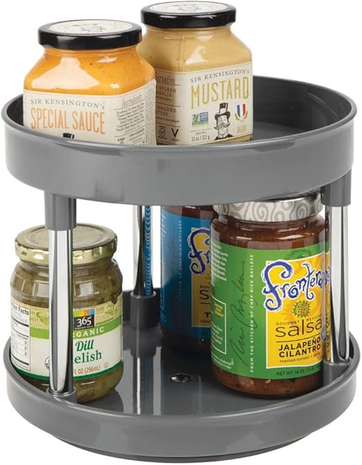 Amazon Com Mdesign 2 Tier Lazy Susan Turntable Food Storage