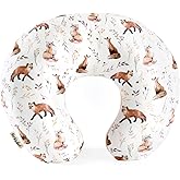 GRSSDER Nursing Pillow Cover Stretchy Minky Removable Nursing Covers for Breastfeeding Pillows, Ultra Soft Comfortable Slipcover for Girls, Pretty Fox Pattern