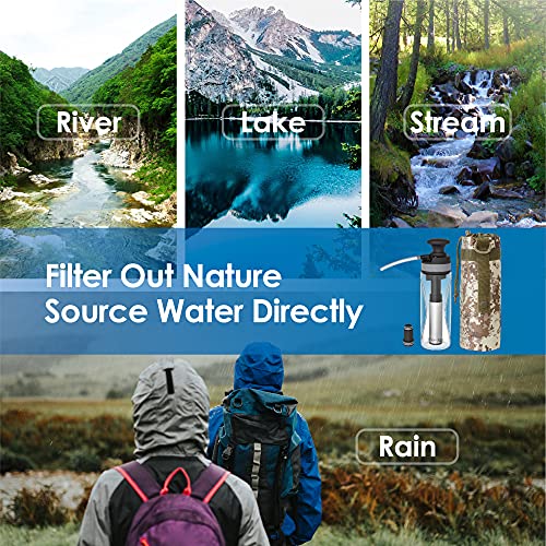 Waterdrop Water Purifier Bottle Camping with Ceramic Filter, Portable