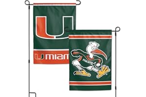 WINCRAFT NCAA Miami Hurricanes Garden Flag, 11"x15", Team Color