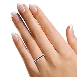 AFFY Round Shape Simulated Garnet Full Eternity