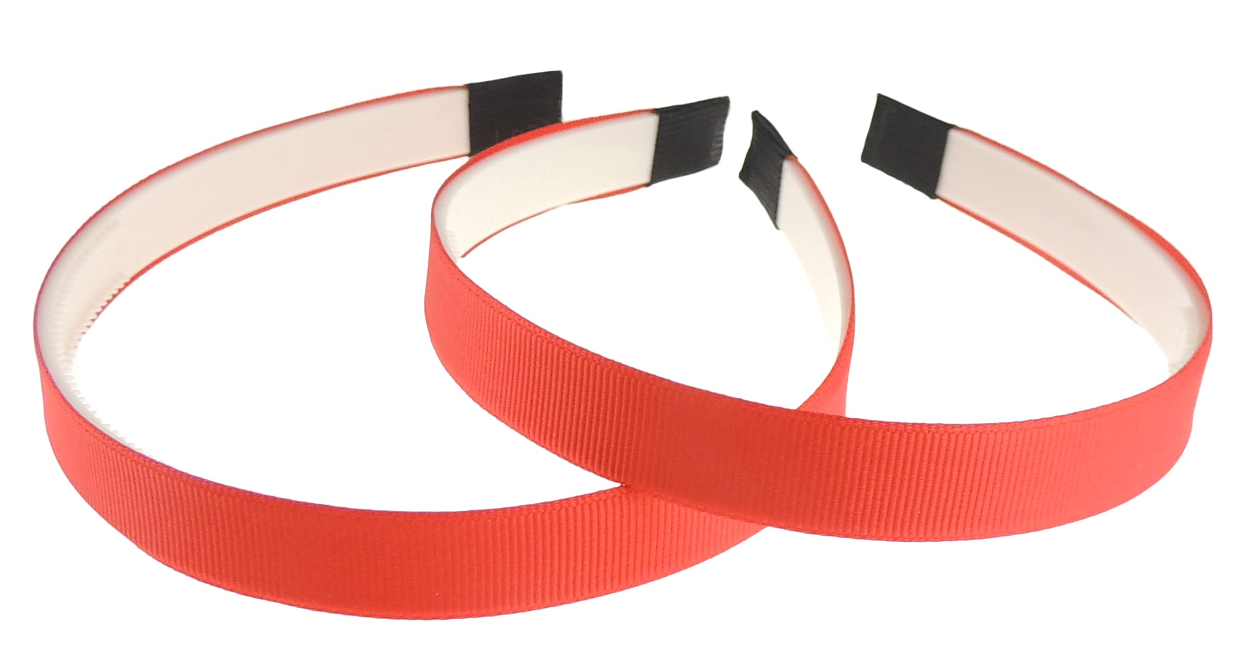 Set of 2 Girls Ladies DIY Dance Recital Play Birthday Party School Uniform Wedding Special Occasion Hair Narrow Fabric Ribbon Toothed 1.5cm Short Long Hair Headband Alice Band Hairband (Red White)