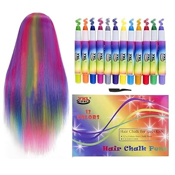 Amazon Com Ykl World Hair Chalk For Girls Kids 12 Colorful