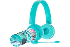 ONANOFF Made for Amazon Bluetooth Kids Headphones with Boom Microphone Age (7-12) | Teal