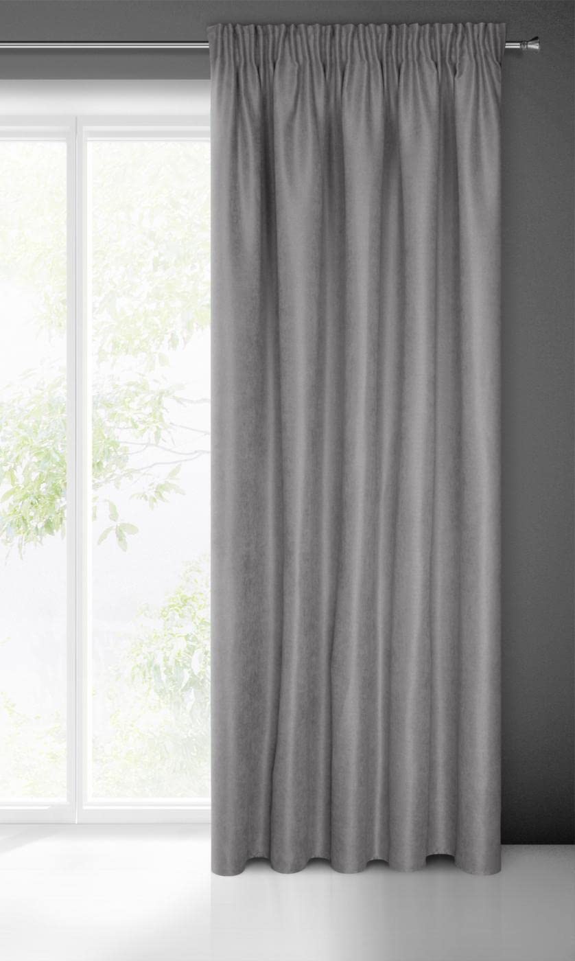 Eurofirany Plain Curtain with Ruffle Tape for Living Room/Bedroom — image 1