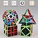 D-FantiX Zcube Carbon Fiber Speed Cube Bundle,3x3 Pyramid Megaminx Square 1 Skewb Cube Puzzle Set