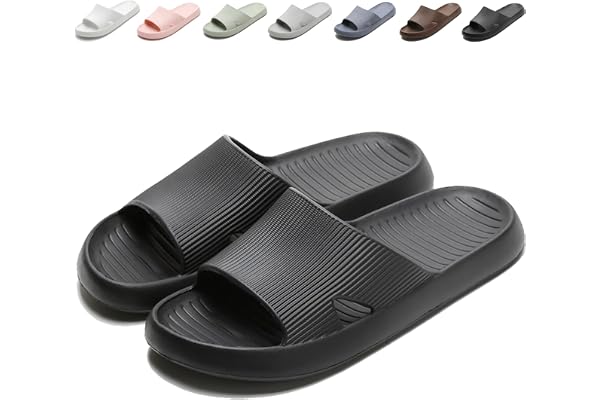 Anmerl Shower Shoes for Men and Women, Soft Lightweight Quick-Drying Non-Slip House Slippers Slides for Bathroom, Pool, Beach
