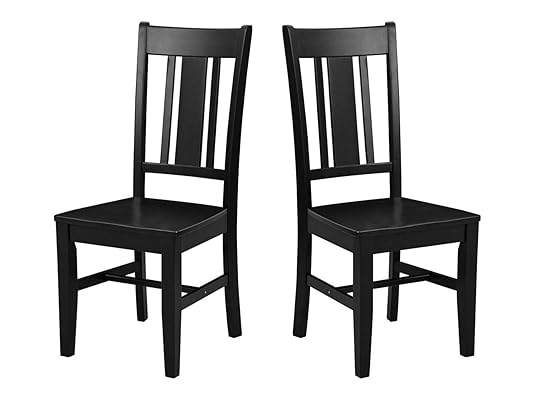 Amazon Ravenna Home Classic Pine Dining Chair, Black Finish, 40"