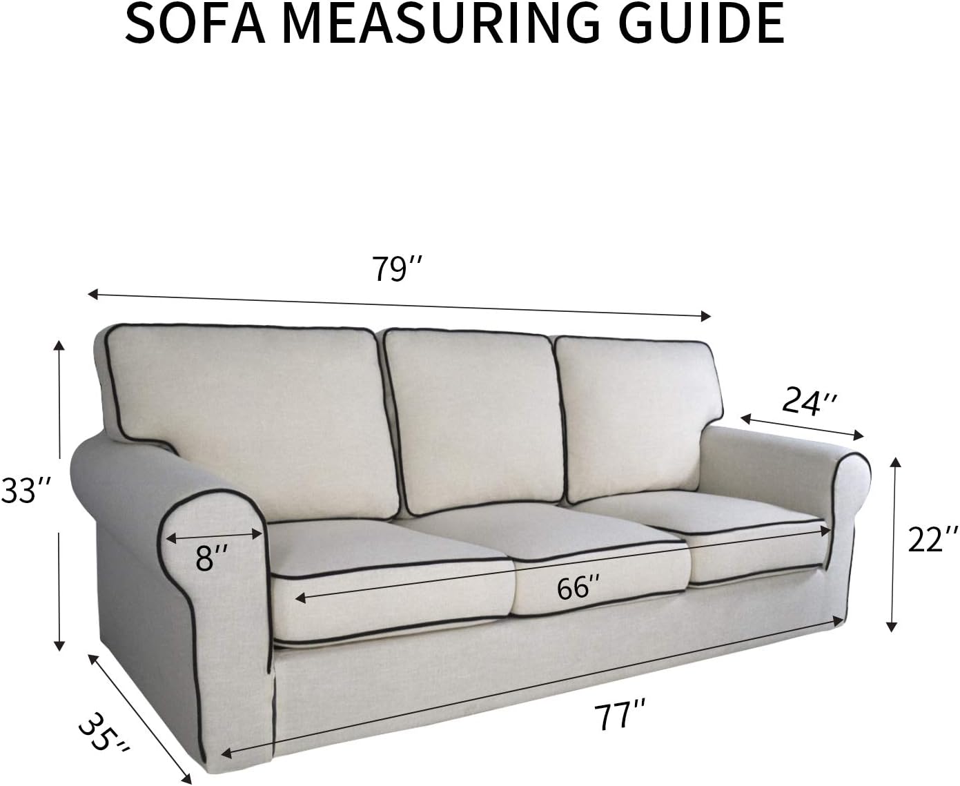 PureFit Super Stretch Chair Sofa Slipcover – Spandex Non Slip Soft Couch Sofa Cover, Washable Furniture Protector with Non Skid Foam and Elastic Bottom for Kids, Pets （Sofa， Dark Gray）: Home & Kitchen