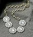 Fun Daisy Vintage Classic 5 Crystal Flowers Fashion Necklace - xl00851