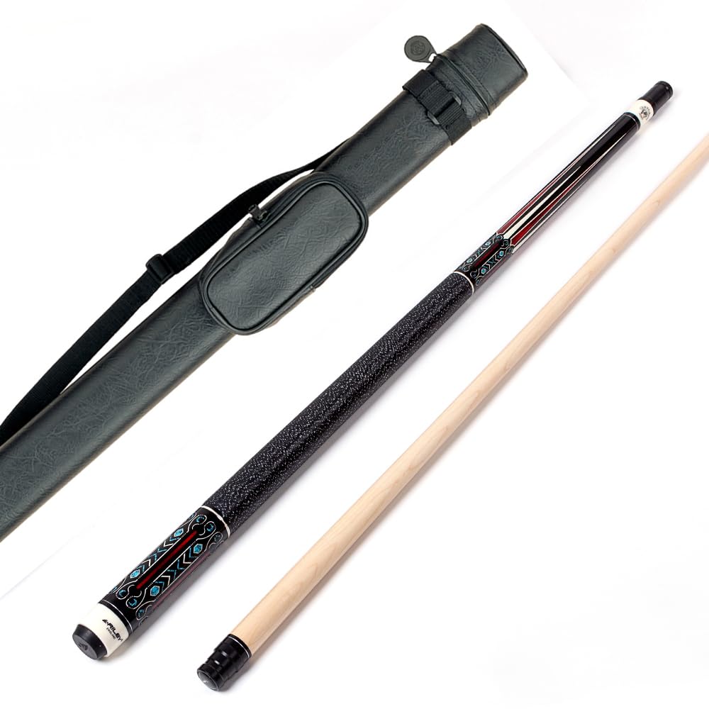 Riley Centurion American Pool Cue with Linen Wrapped Grip Section-58 (147cm) - 13mm tip-Joint Protectors and Hard Case (P3C)