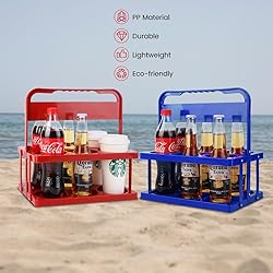 Bodaon 6 Cup Drink Carrier with Handle, Plastic Cup