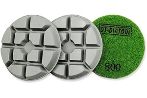 DT-DIATOOL Concrete Polishing Pads 3 inch/80mm for Concrete, Cement and Terrazzo Floors Processing, Repairing and Renovating, Dry or Wet Use Diamond Grinding Pads Grit 800 3pcs