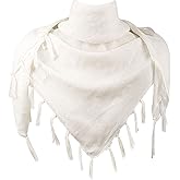Explore Land Cotton Shemagh Keffiyeh Tactical Desert Scarf Neck Head Wrap with Tassel for Men Women