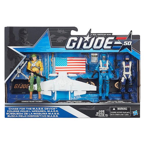G.I. Joe, 50th Anniversary, Chase for the MASS Device Action Figure Set [Duke, Cobra Commander, and Cobra CLAWS Trooper], 3.75 Inches