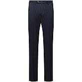 Cloudstyle Men's Vertical Stripe Dress Pants Solid Straight Leg Business Formal Trousers