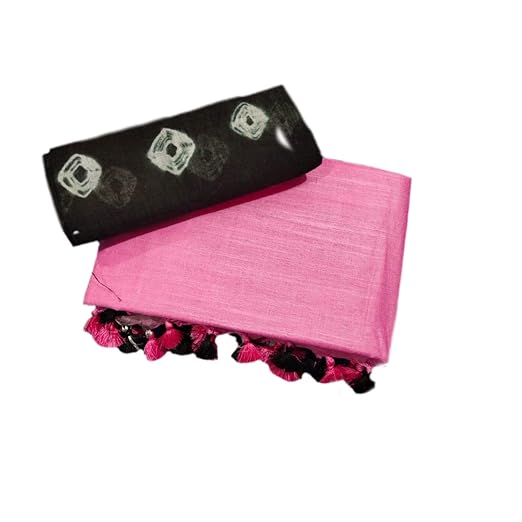 Women's Handloom Linen Saree With Running Blouse (5212-WH_White)