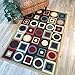 Anti-Bacterial Rubber Back AREA RUGS Non-Skid/Slip 3x5 Floor Rug | Contemporary Geometric Indoor/Outdoor Thin Low Profile Living Room Kitchen Hallways Home Decorative Traditional Rug