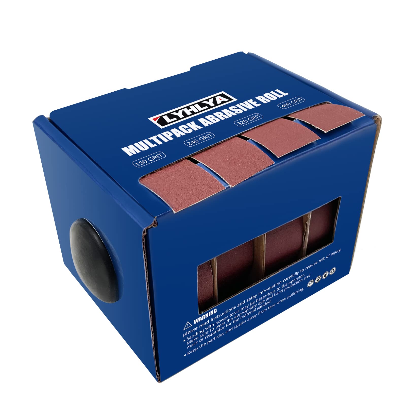 4 Rolls Sandpaper 2,5cm x 6m Sand Paper Abrasive Paper with Dispenser Emery Cloth Roll for Wood Furniture Finishing Metal Sanding Automotive Polishing, 150/240/320/400