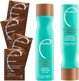 Malibu C Hard Water Wellness Kit 9oz Shampoo Conditioner 0.17oz Treatment Vegan view 1