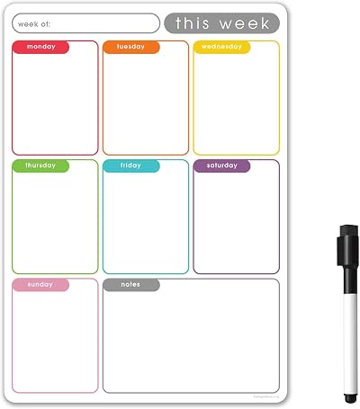 The Magnet Shop TMS A3 Magnetic Weekly Planner Whiteboard 42x30cm