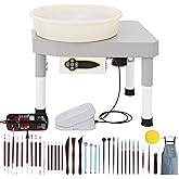 14" 450W Electric Pottery Wheel with LCD Panel Adjustable Speed Foot Pedal,Detachable Basin,Heighten Desk Legs,Clay Toolfor Kids, Adults, Beginners, Home DIY &amp; Professional Pottery Making