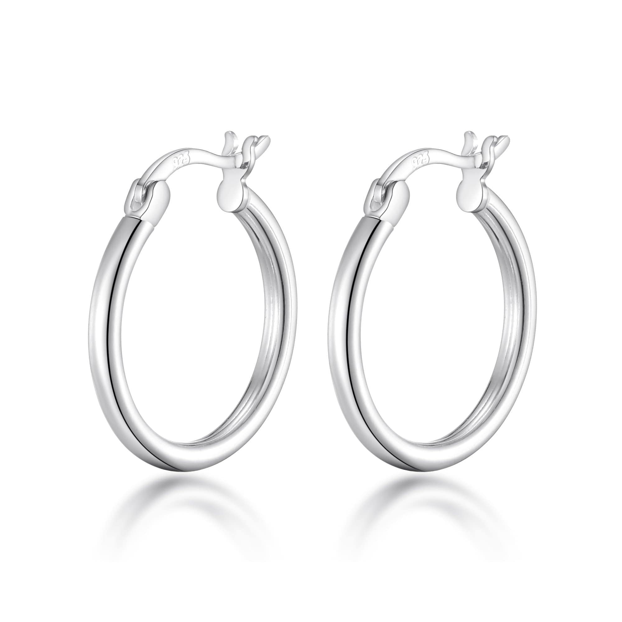 Philip Jones Sterling Silver 20mm Hoop Earrings