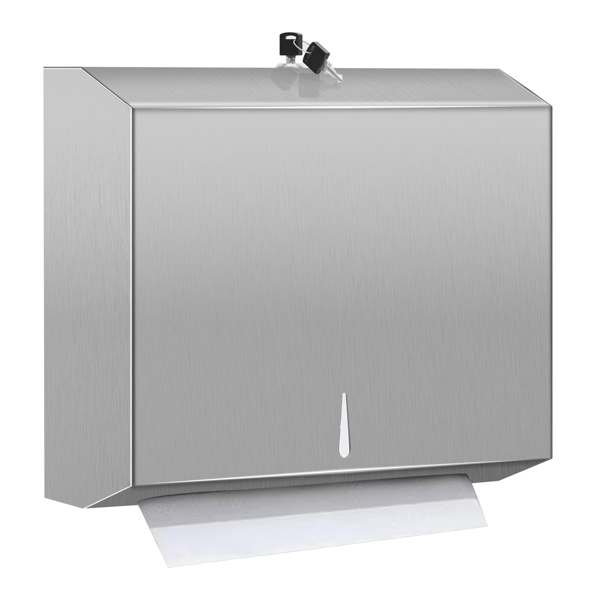 Photo 1 of Comercial Paper Towel Dispenser Wall Mount, Stainless Steel Hand Towel Dispenser with Lock, Trifold/C Fold Paper Towel Holder for Bathroom Kitchen Office Public Places, Large Capacity Tissue Holder