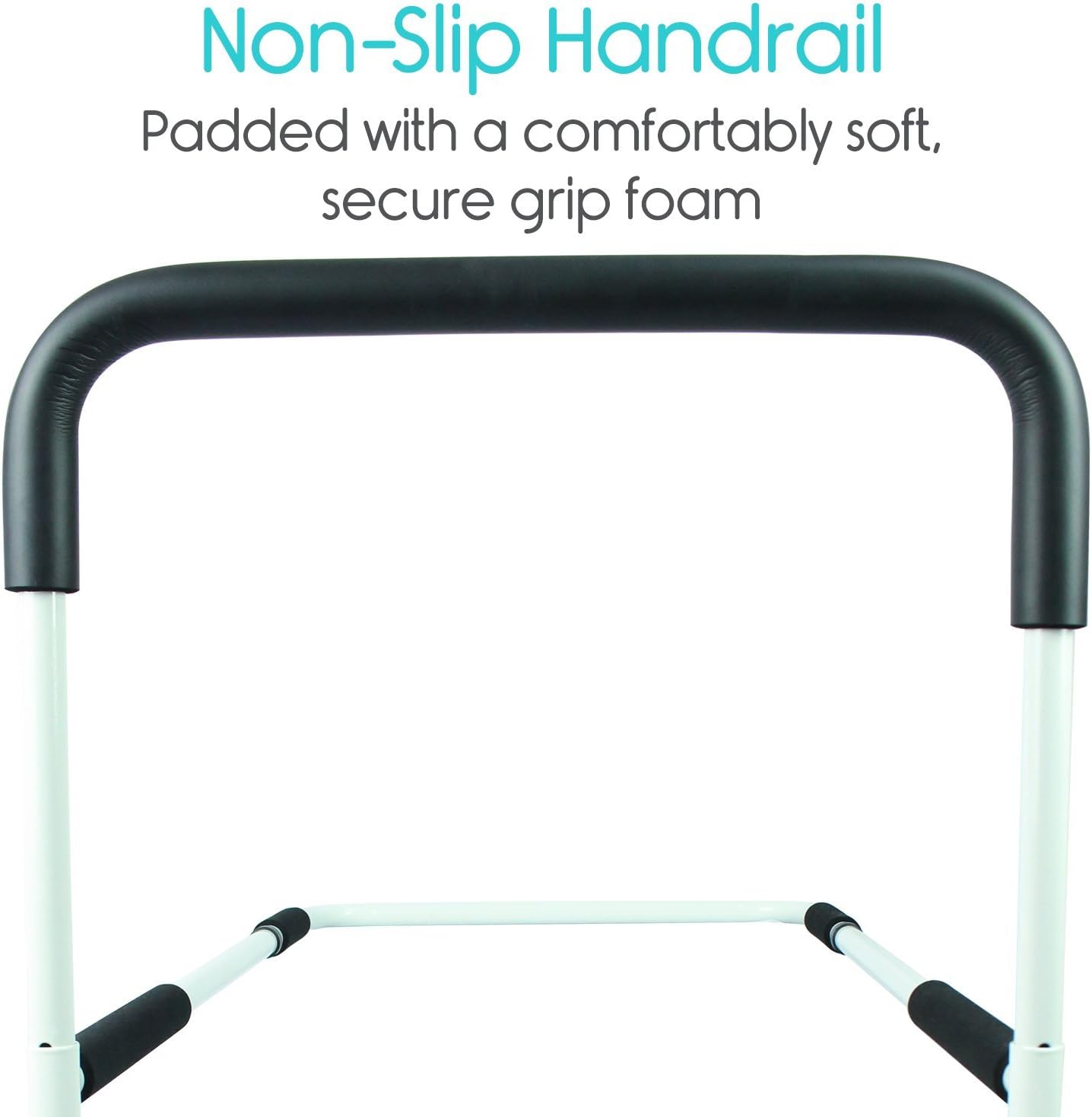 Vive Bed Assist Rail - Adult Bedside Standing Bar for Seniors, Elderly, Handicap, Kid - Fit King, Queen, Full, Twin - Adjustable Fall Prevention Safety Handle Guard - Long Hand Bedrail Grab Bar Cane: Health & Personal Care