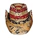 American Flag Straw Cowboy Hat, USA L-XL Size 8, Vintage Look W/Paint Splatter